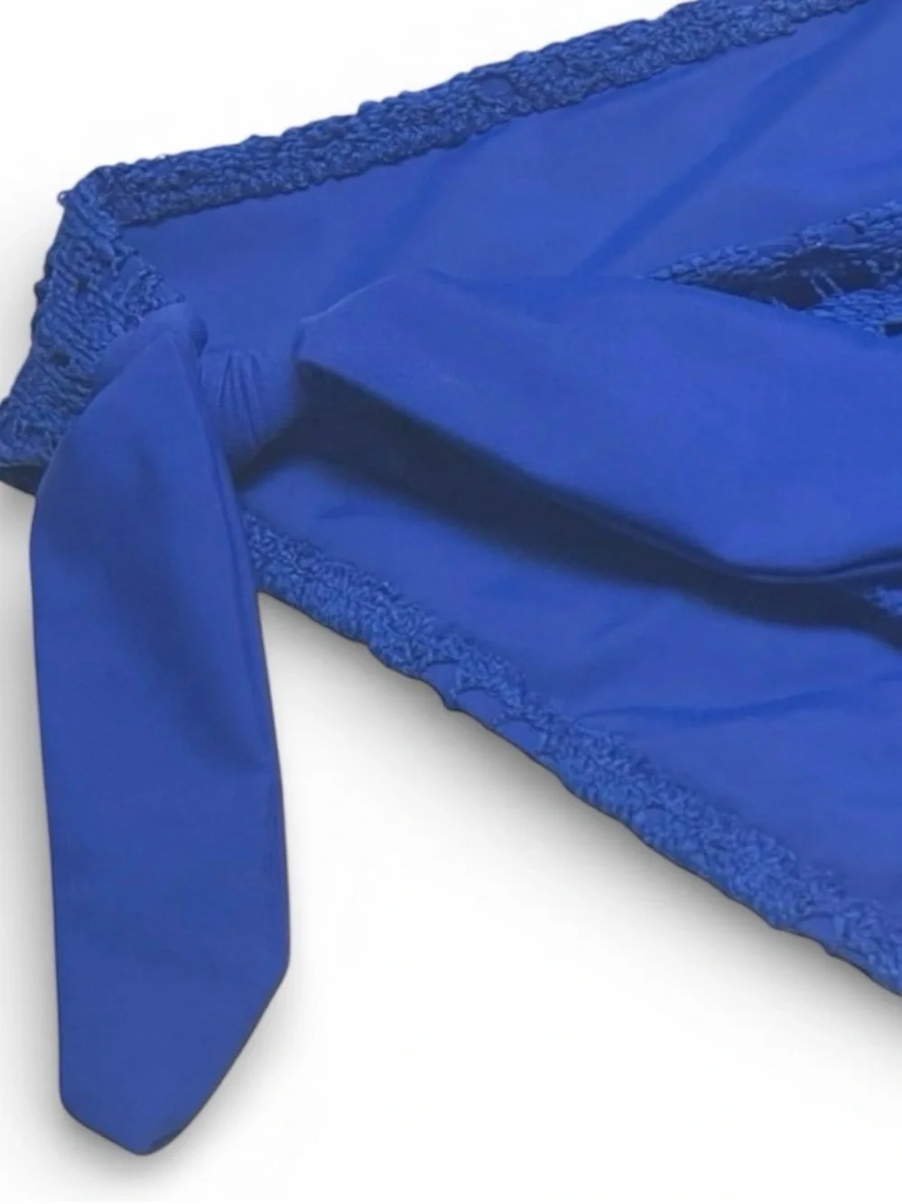 Aerie Cobalt Blue Side Tie Bikini Bottom Crochet Overlay Large